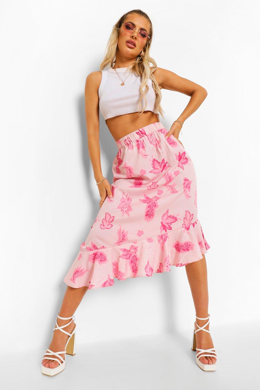 Midi on sale skirt ruffle